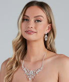 Glam Allure Rhinestone Collar Earrings Set