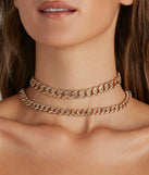 Glam Vibes Chain-link Rhinestone Choker