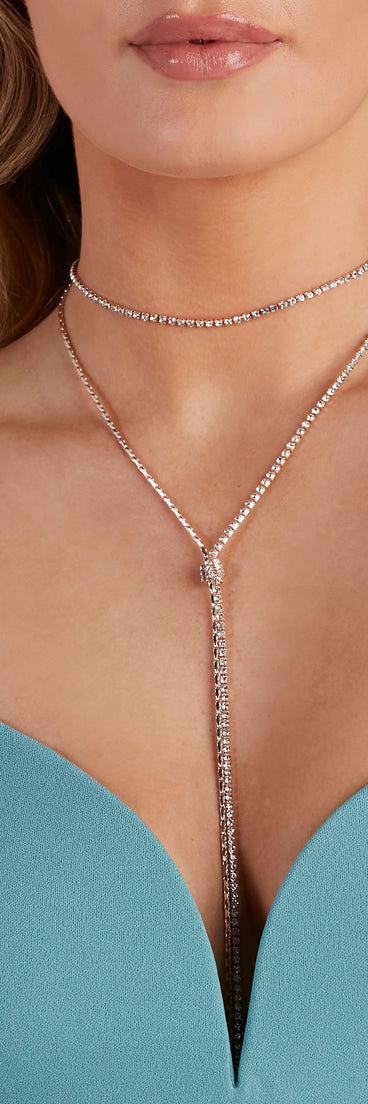 Touch Of Glam Choker Lariat Necklace Set