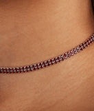 Pretty In Ruby Rhinestone Choker Set