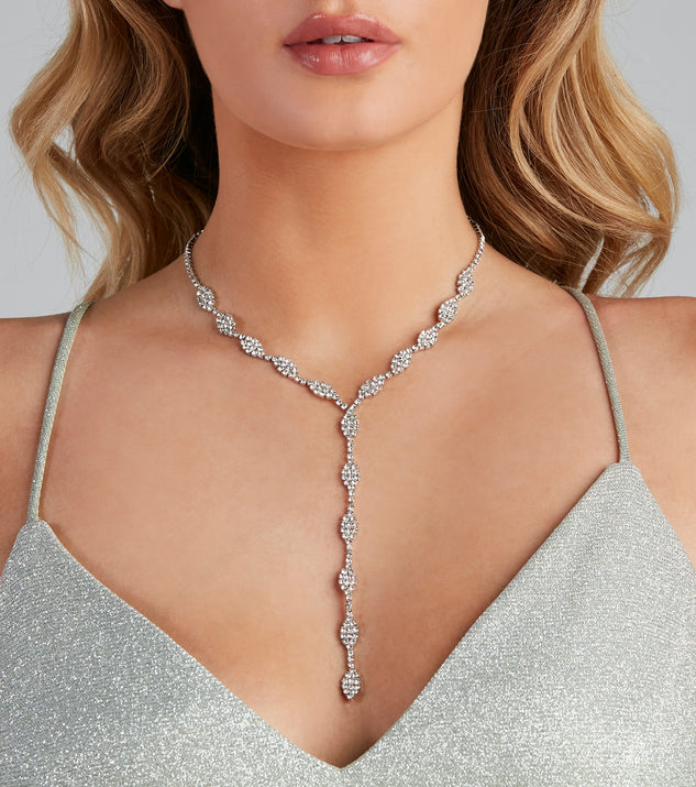 Elegant Rhinestone Lariat Necklace