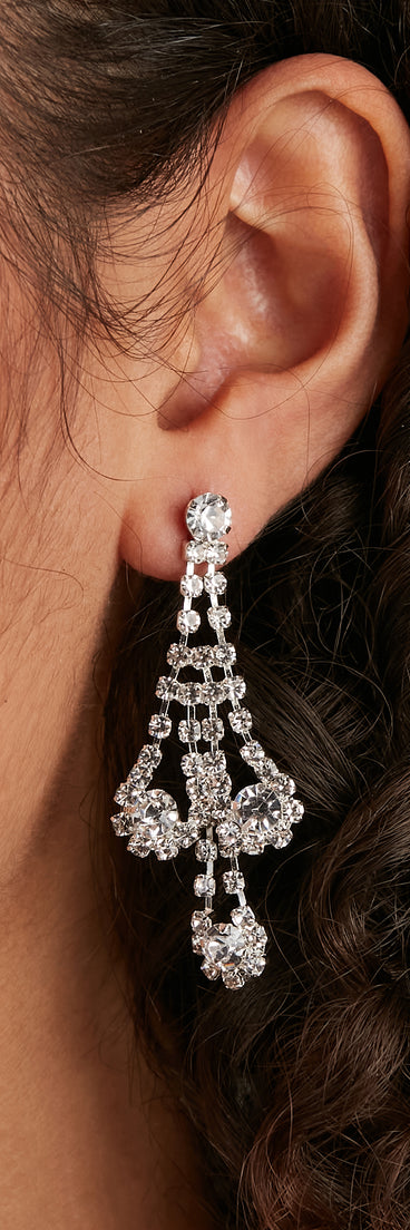 Floral Drops Rhinestone Collar And Earrings Set