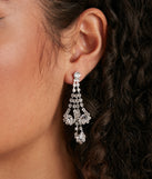 Floral Drops Rhinestone Collar And Earrings Set