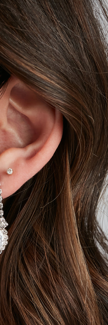 Dazzling Diamond-Shaped Necklace And Earrings Set