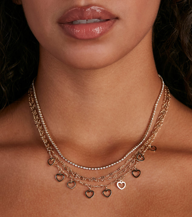 Lover Heart Charm Four-Pack Choker Set