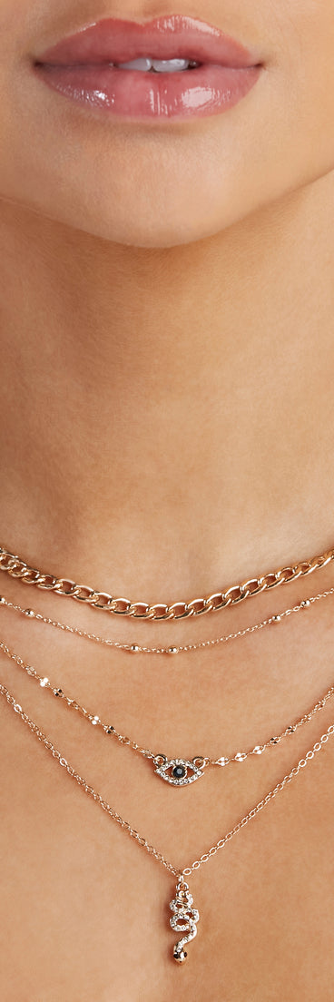 Eye On The Prize Charm Layered Necklace