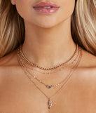 Eye On The Prize Charm Layered Necklace
