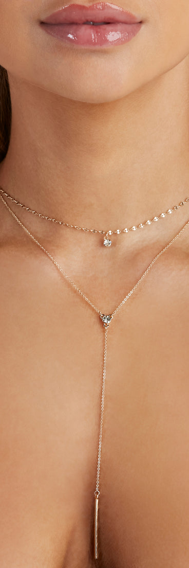 Dainty Gems Rhinestone Charm Lariat
