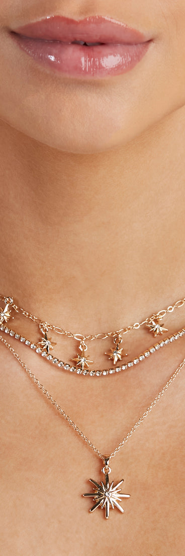 Star Power Rhine Charm Layered Necklace