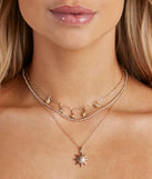 Star Power Rhine Charm Layered Necklace