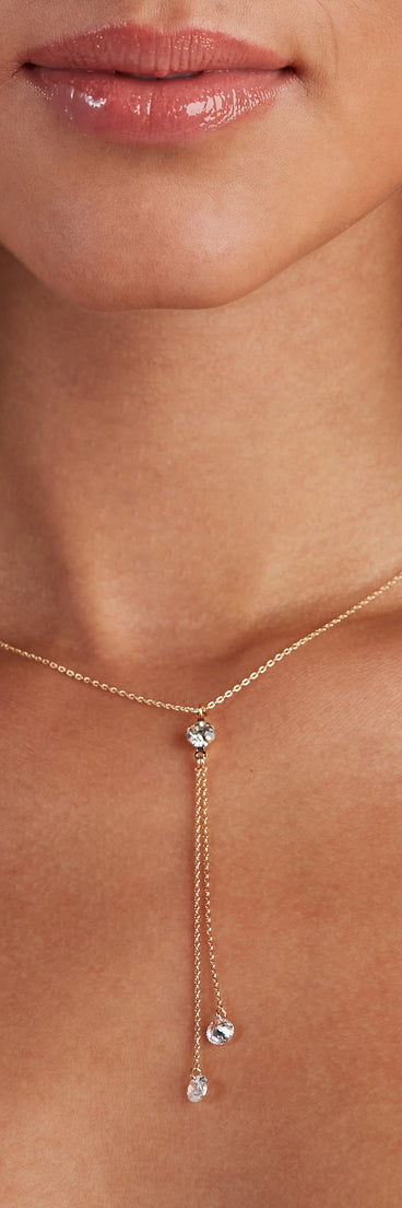 State Of Chic Rhinestone Charm Necklace creates the perfect New Year’s Eve Outfit or new years dress with stylish details in the latest trends to ring in 2023!