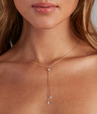 State Of Chic Rhinestone Charm Necklace creates the perfect New Year’s Eve Outfit or new years dress with stylish details in the latest trends to ring in 2023!