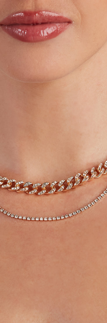 Ice Ice Baby Rhinestone Chain Link Collar