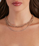 Ice Ice Baby Rhinestone Chain Link Collar