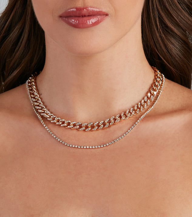Ice Ice Baby Rhinestone Chain Link Collar