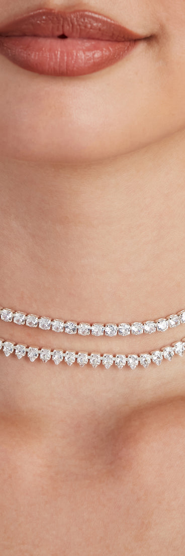 Chic Glamour Cubic Zirconia Choker Necklaces