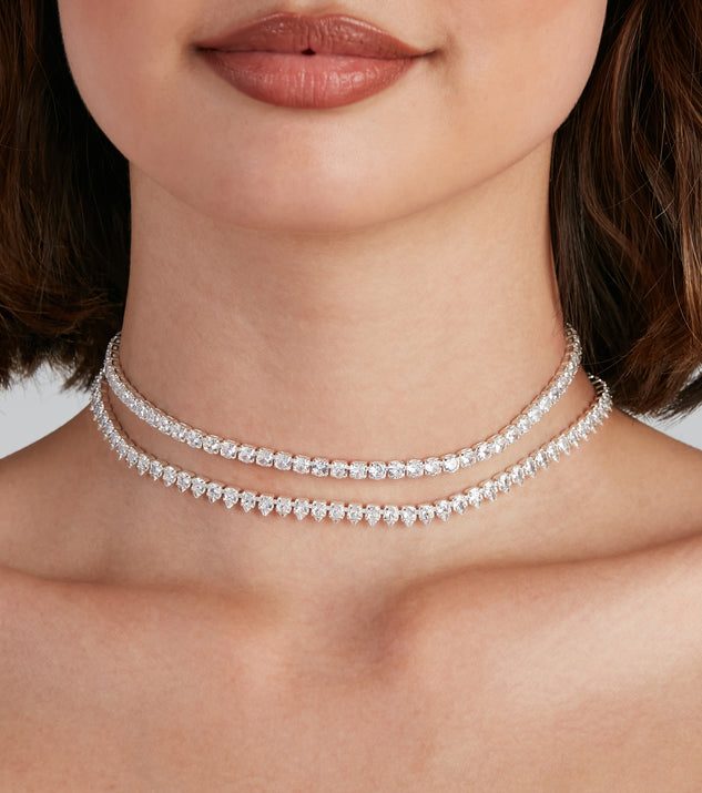 Chic Glamour Cubic Zirconia Choker Necklaces