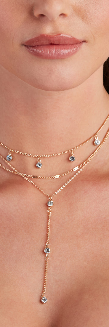 Rhine Drops Layered Lariat Choker