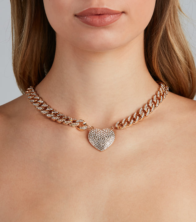 Heart Affair Rhinestone Charm Choker