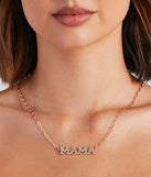 Mama Rhinestone Necklace for 2022 festival outfits, festival dress, outfits for raves, concert outfits, and/or club outfits