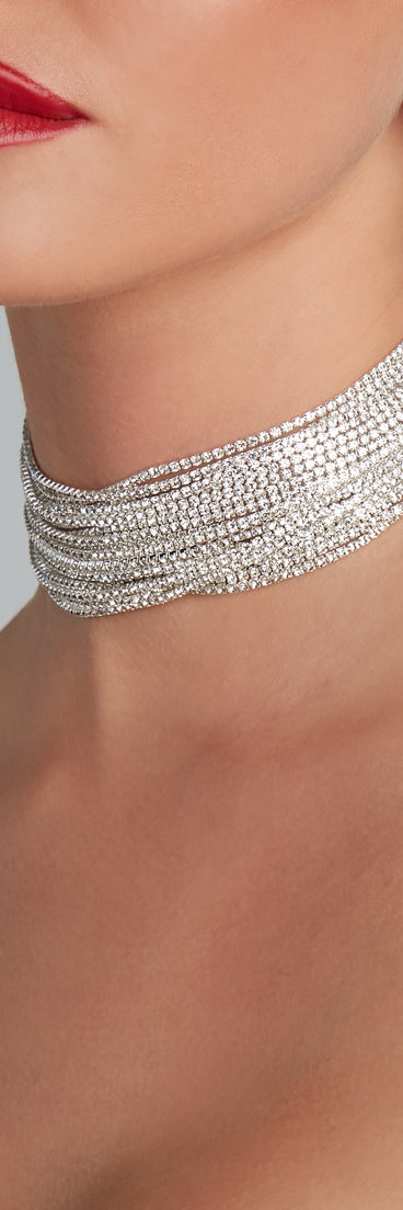 Glamorous Affair Rhinestone Choker Necklace