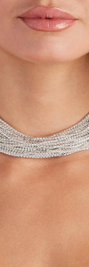 Major Luxe Layered Rhinestone Choker