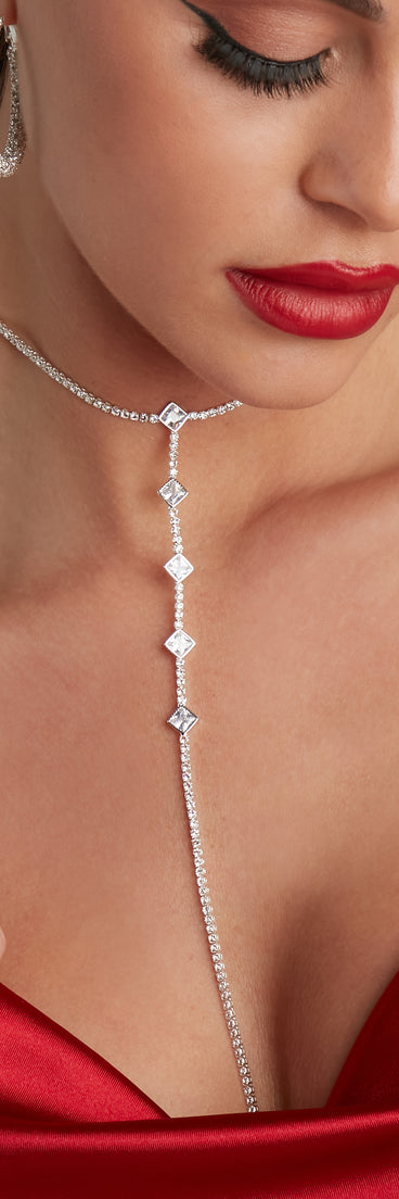 Radiate In Rhinestone T-Necklace