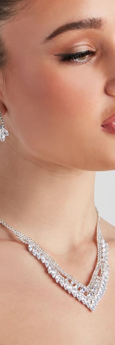 So Elegant Cubic Zirconia Necklace And Earrings Set