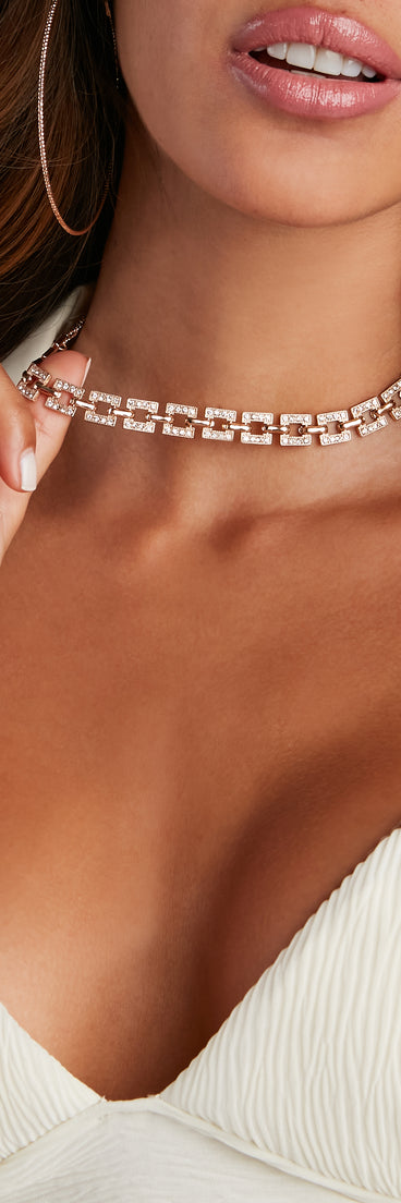 Rhinestone Chain Link Choker is a trendy pick to create 2023 festival outfits, festival dresses, outfits for concerts or raves, and complete your best party outfits!