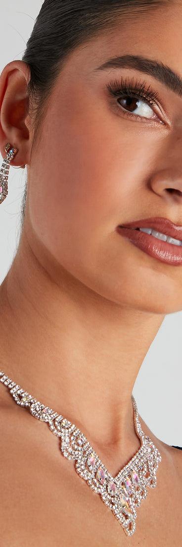 Rhinestone Statement Necklace Set