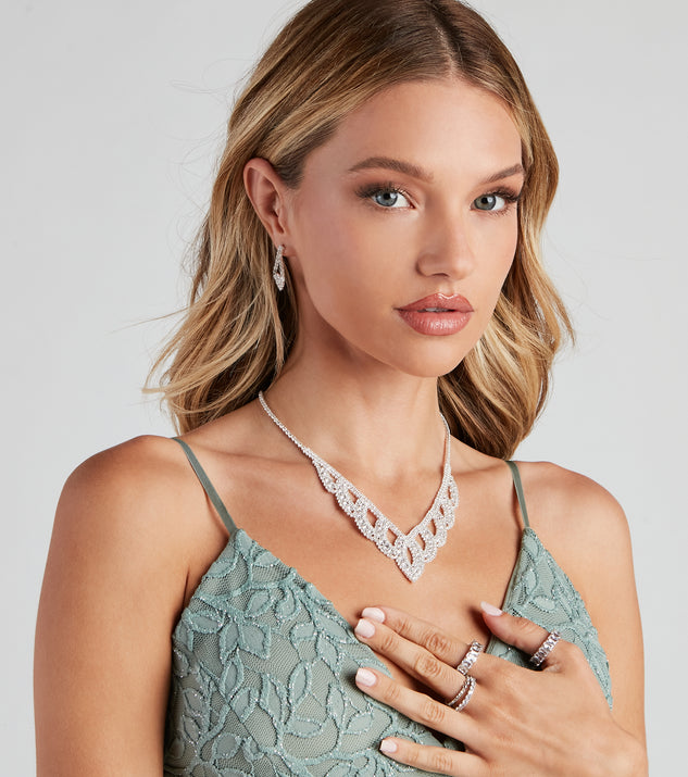 | Set Elegant And Earrings Soiree Rhinestone Windsor Necklace