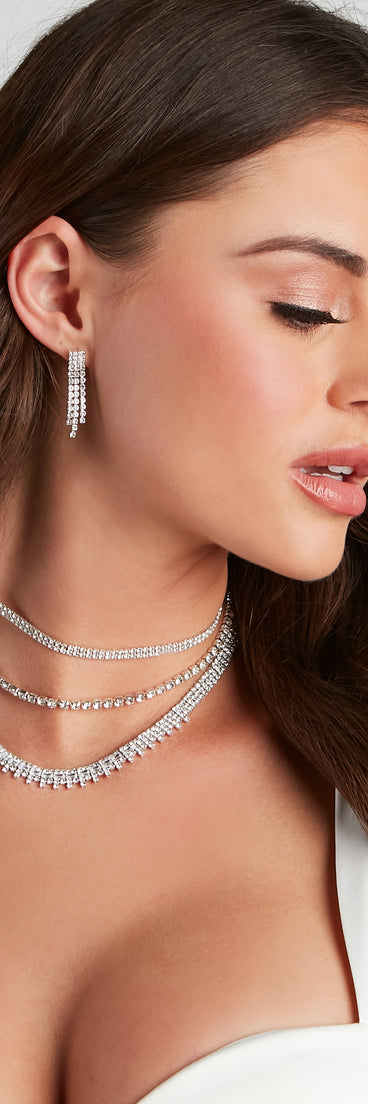 Fine Gems Necklace And Earrings Set helps create the best bachelorette party outfit or the bride's sultry bachelorette dress for a look that slays!