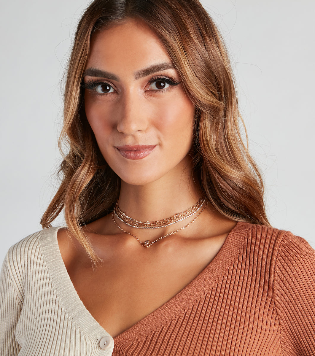 Dainty And Glam Choker Necklace Set