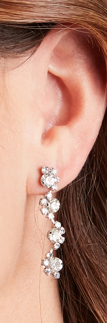 Sparkly Details Rhinestone Necklace And Earrings Set