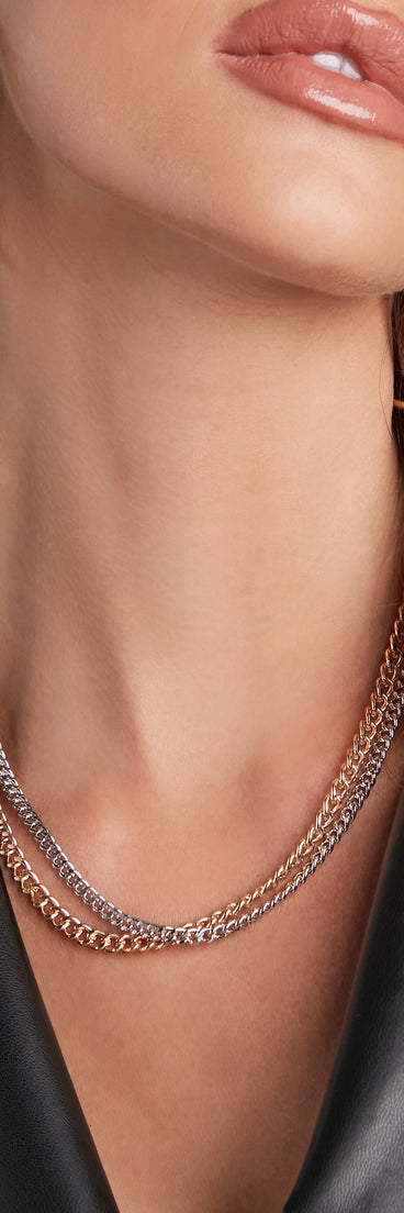 Everyday Glamour Chain-Link Necklace is a trendy pick to create 2023 festival outfits, festival dresses, outfits for concerts or raves, and complete your best party outfits!