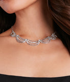 Polished And Pretty Rhinestone Choker Necklace
