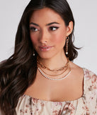 Pretty Edgy Faux Pearl Chain Layer Necklace