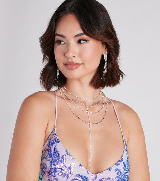 With Trendy Shine Rhinestone Lariat Necklace as your homecoming jewelry or accessories, your 2023 Homecoming dress look will be fire!