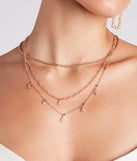 Cool-Girl Chic Celestial Charm Necklace is a fire pick to create 2023 festival outfits, concert dresses, outfits for raves, or to complete your best party outfits or clubwear!