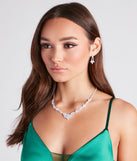 Brilliant Sparkle Cubic Zirconia Necklace And Earrings Set