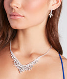 Forever Luxe Rhinestone Necklace And Earrings Set