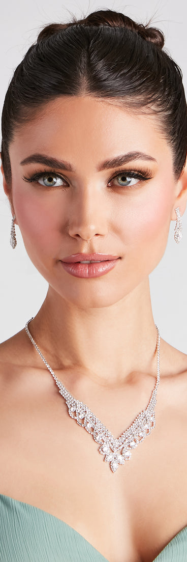 Dazzling Vibes Cubic Zirconia Necklace And Earrings Set