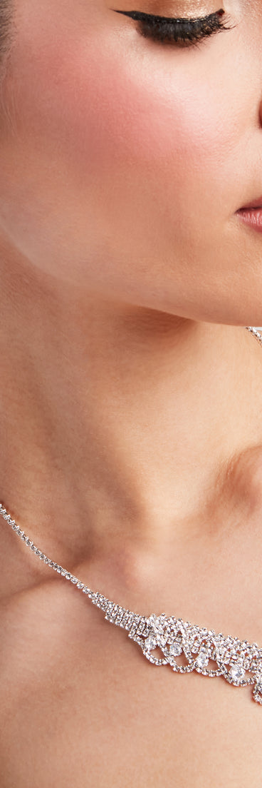 Dazzling Vibes Cubic Zirconia Necklace And Earrings Set