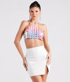 Disco Party Girl Vibes Chain Crop Top is a fire pick to create 2023 festival outfits, concert dresses, outfits for raves, or to complete your best party outfits or clubwear!