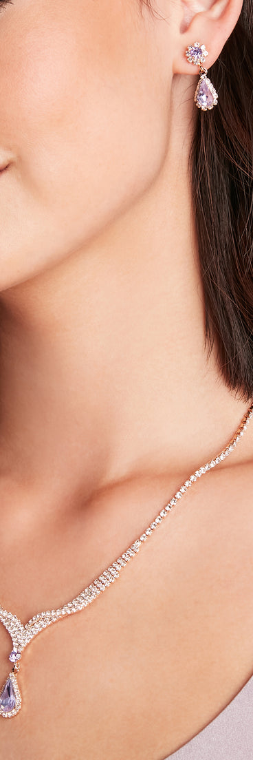 Radiant Mood Gemstone Necklace And Earrings Set