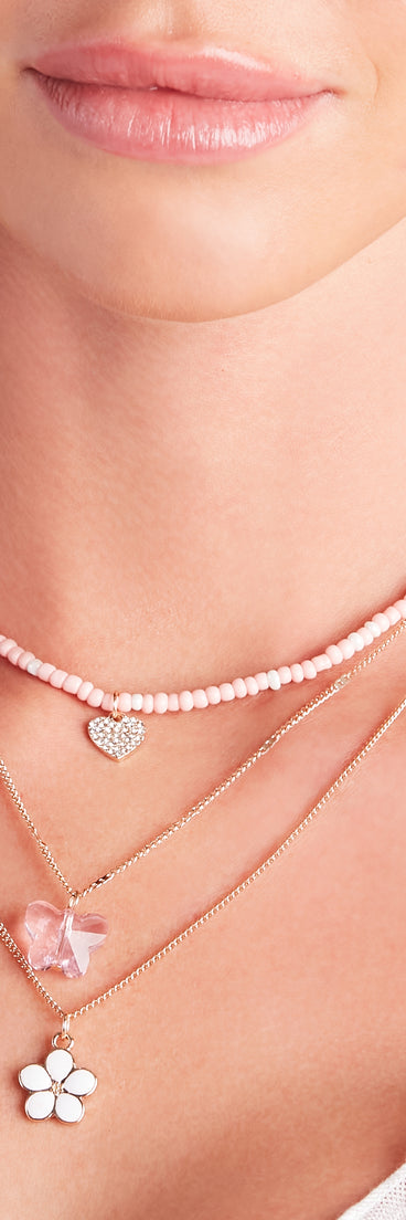 All The Cute Things Layered Charm Neckalce
