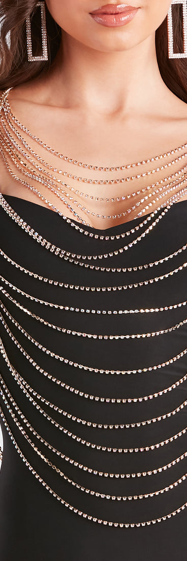 Layered In Glamour Rhinestone Body Chain