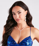 Elegant Moment Rhinestone Lariat Necklace