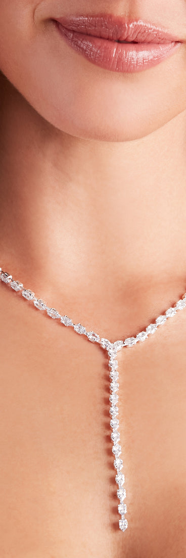 Elegant Moment Rhinestone Lariat Necklace