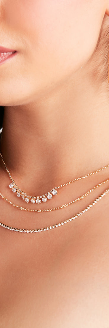 Step Up The Glitz Multi-Layered Rhinestone Necklace